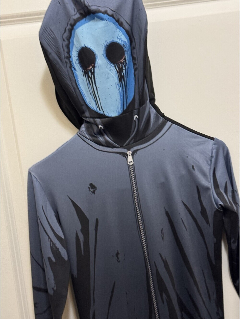 Eyeless Jack Morphsuit Kids XL 14-16 Halloween Costume Hooded Bodysuit Flaws